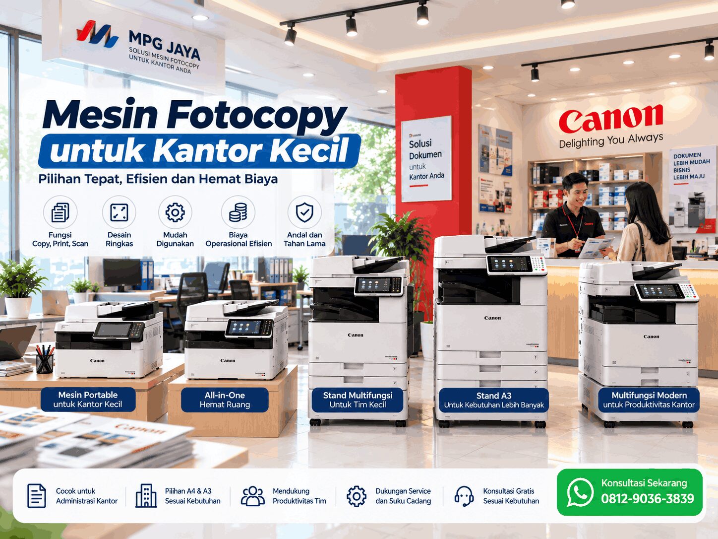Panduan memilih mesin fotocopy untuk kantor kecil dengan ruang kerja terbatas